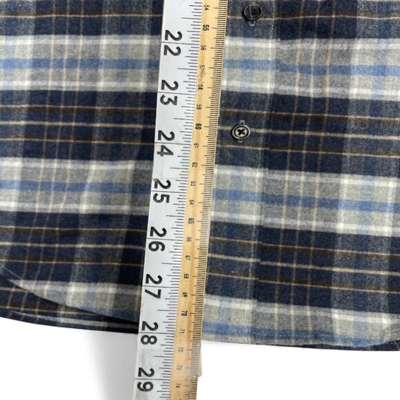 J.CREW Mercantile Flannel Elbow Patch Button Down Shirt Men's Small Blue Plaid - Picture 7 of 8